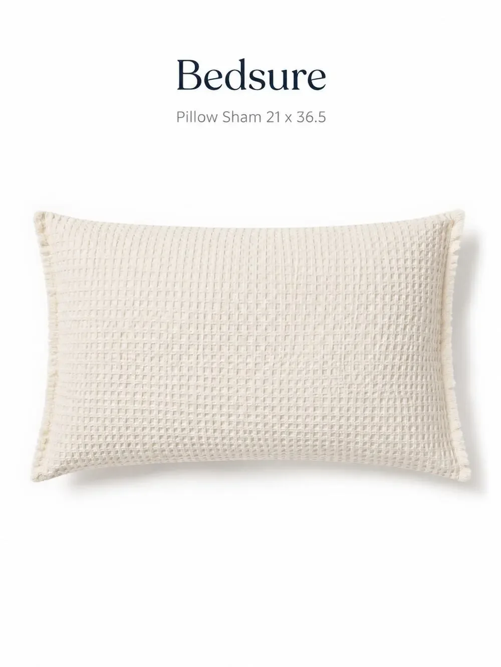 Bedsure White Textured Pillow Sham King 21 x 36.5 Single